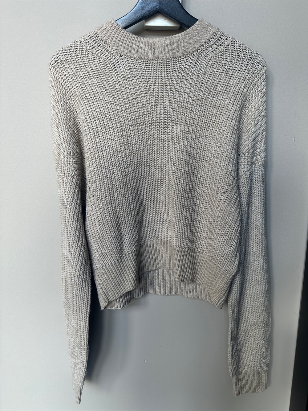 Garage Women’s Crewneck Knit Sweater in Light Beige